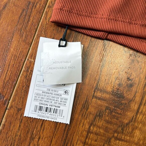 *NWT Shade & Shore Large (12-14) Brown Ribbed Bikini Swim Bralette Top - Picture 9 of 9